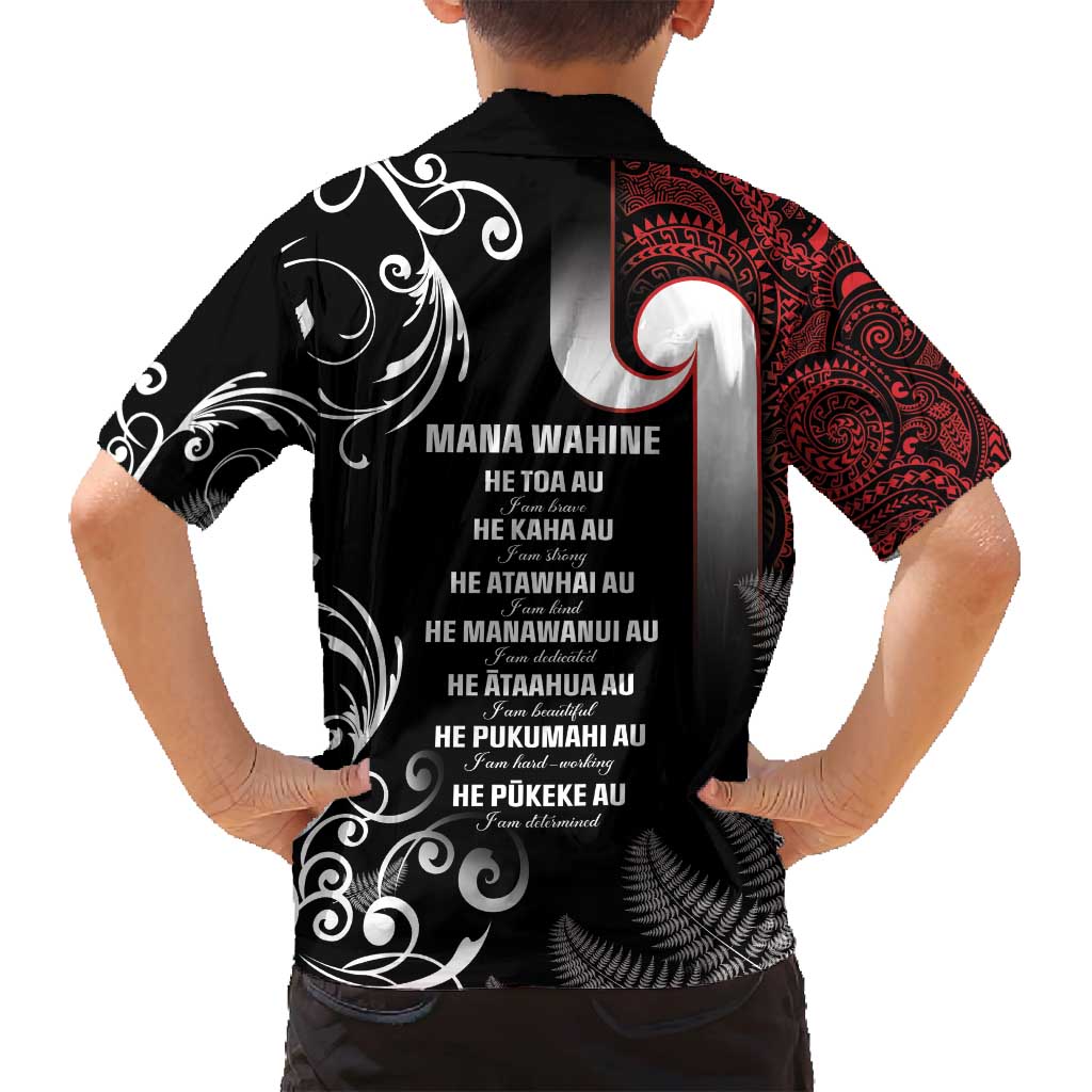New Zealand Aotearoa Mana Wahine Family Matching Long Sleeve Bodycon Dress and Hawaiian Shirt