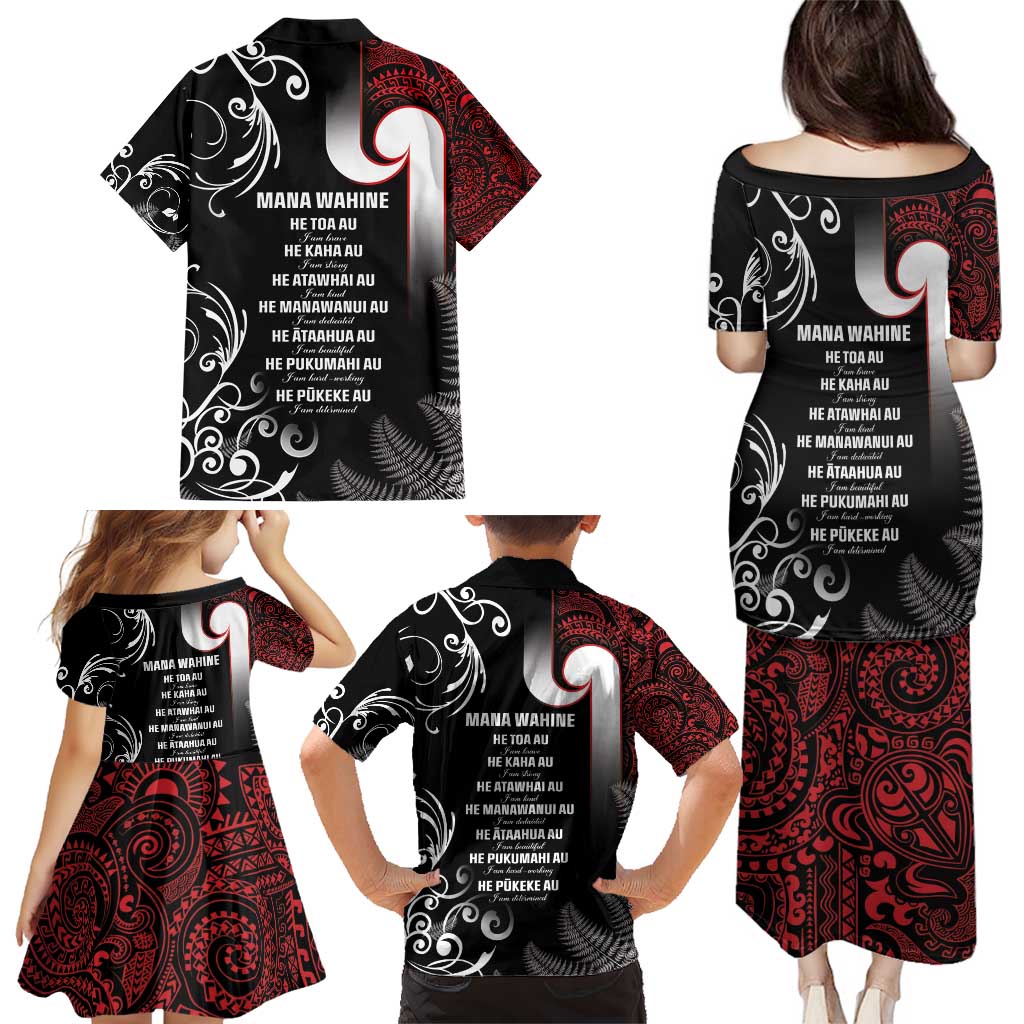 New Zealand Aotearoa Mana Wahine Family Matching Puletasi and Hawaiian Shirt
