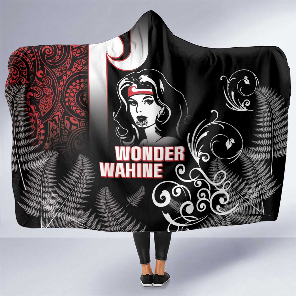 New Zealand Aotearoa Mana Wahine Hooded Blanket LT05 One Size Black - Polynesian Pride
