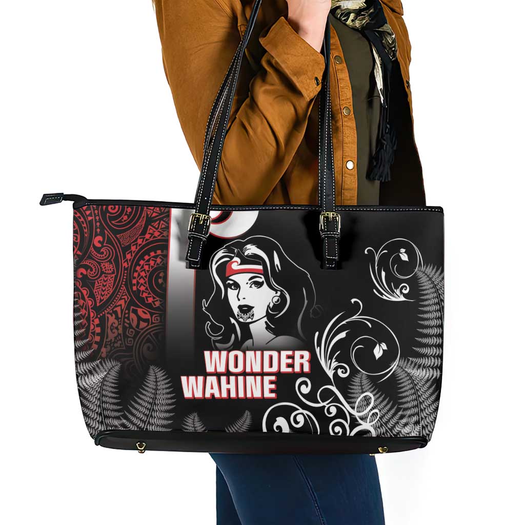 New Zealand Aotearoa Mana Wahine Leather Tote Bag LT05 - Polynesian Pride