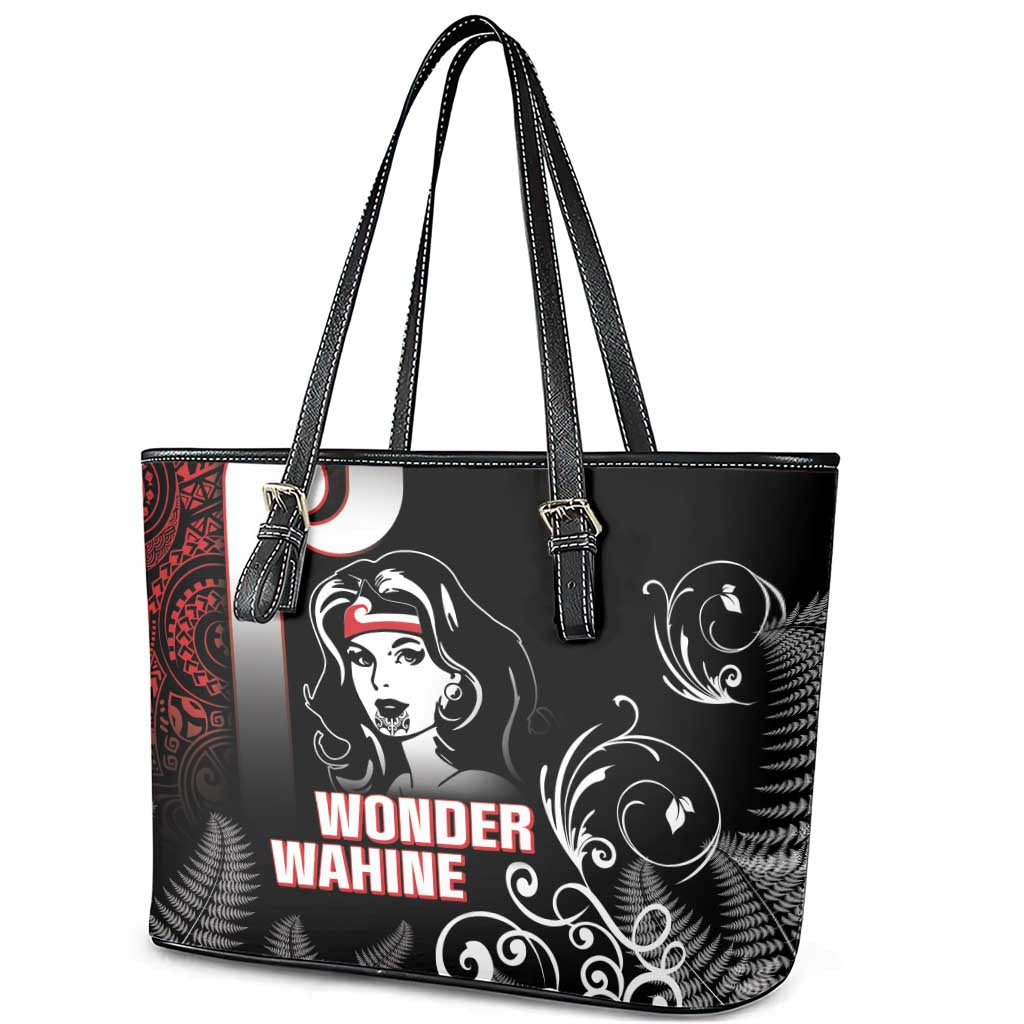 New Zealand Aotearoa Mana Wahine Leather Tote Bag LT05 - Polynesian Pride