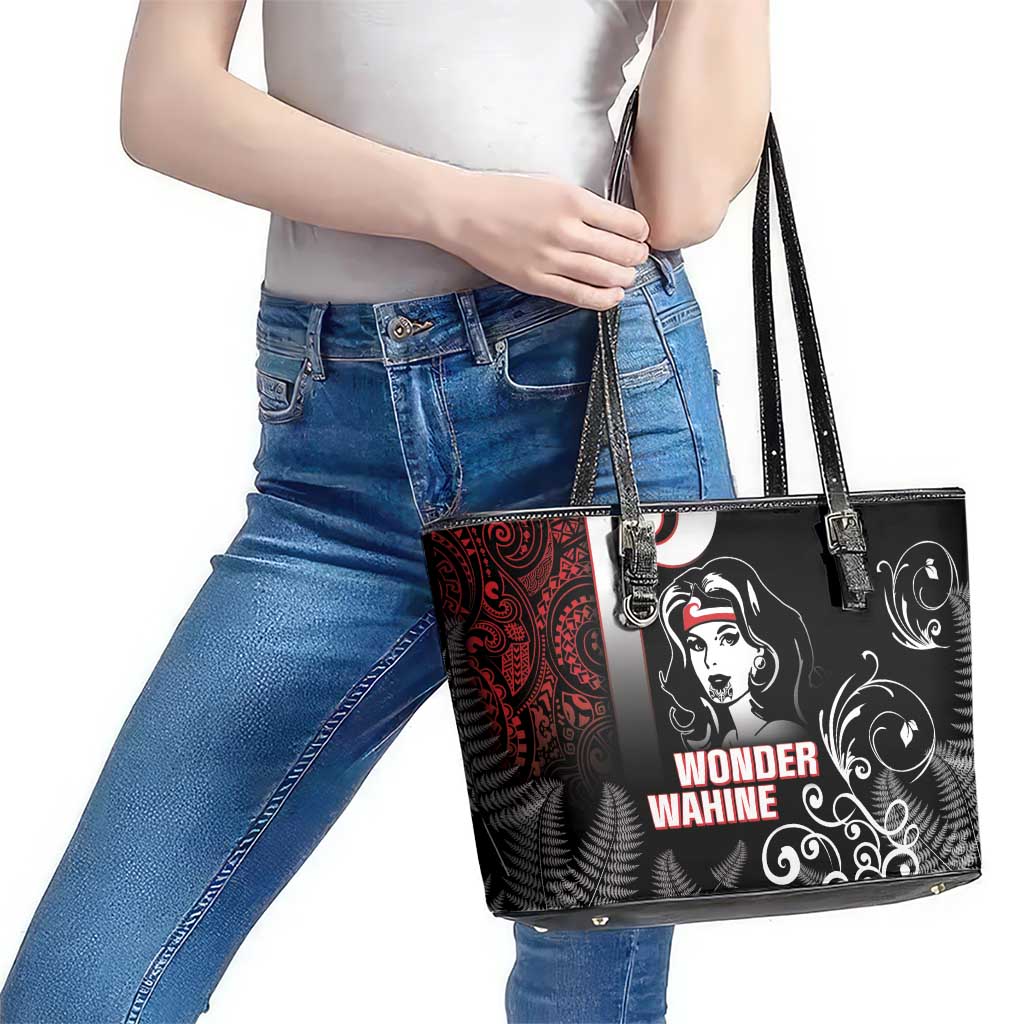 New Zealand Aotearoa Mana Wahine Leather Tote Bag LT05 - Polynesian Pride