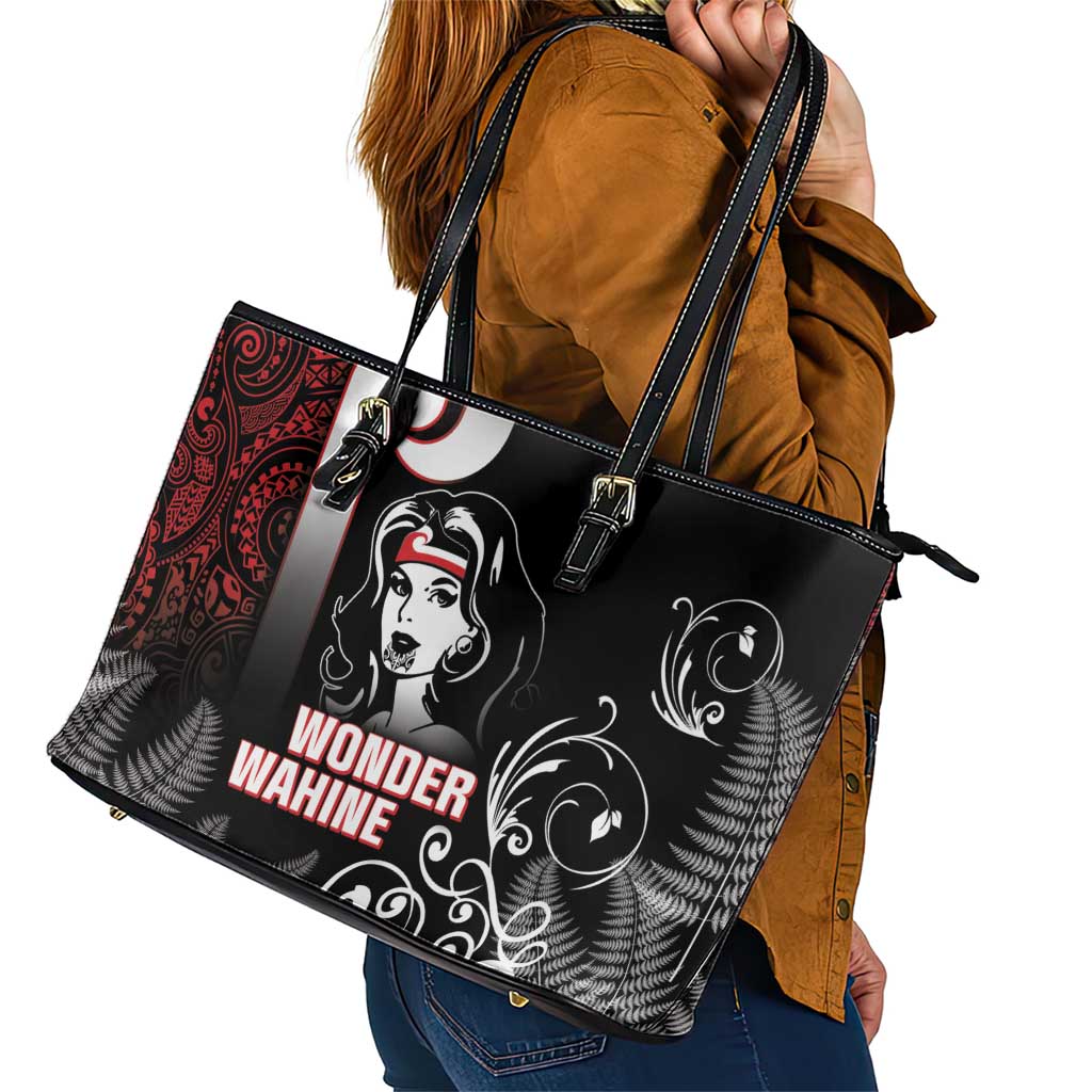 New Zealand Aotearoa Mana Wahine Leather Tote Bag LT05 - Polynesian Pride