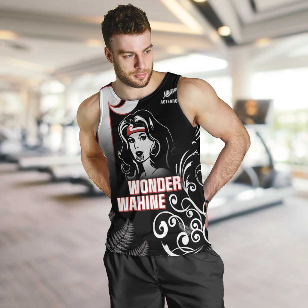 New Zealand Aotearoa Mana Wahine Men Tank Top LT05 Black - Polynesian Pride