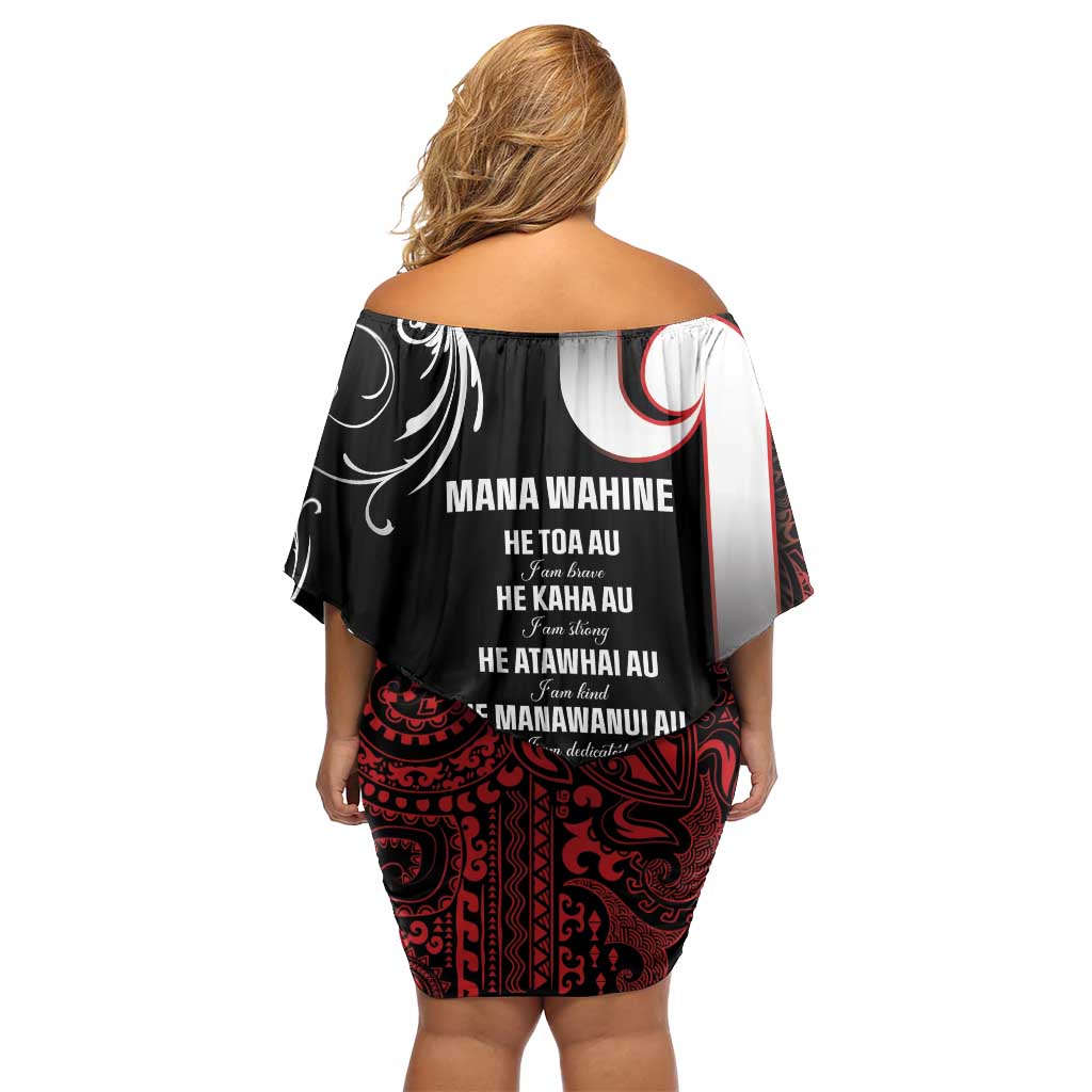 New Zealand Aotearoa Mana Wahine Off Shoulder Short Dress