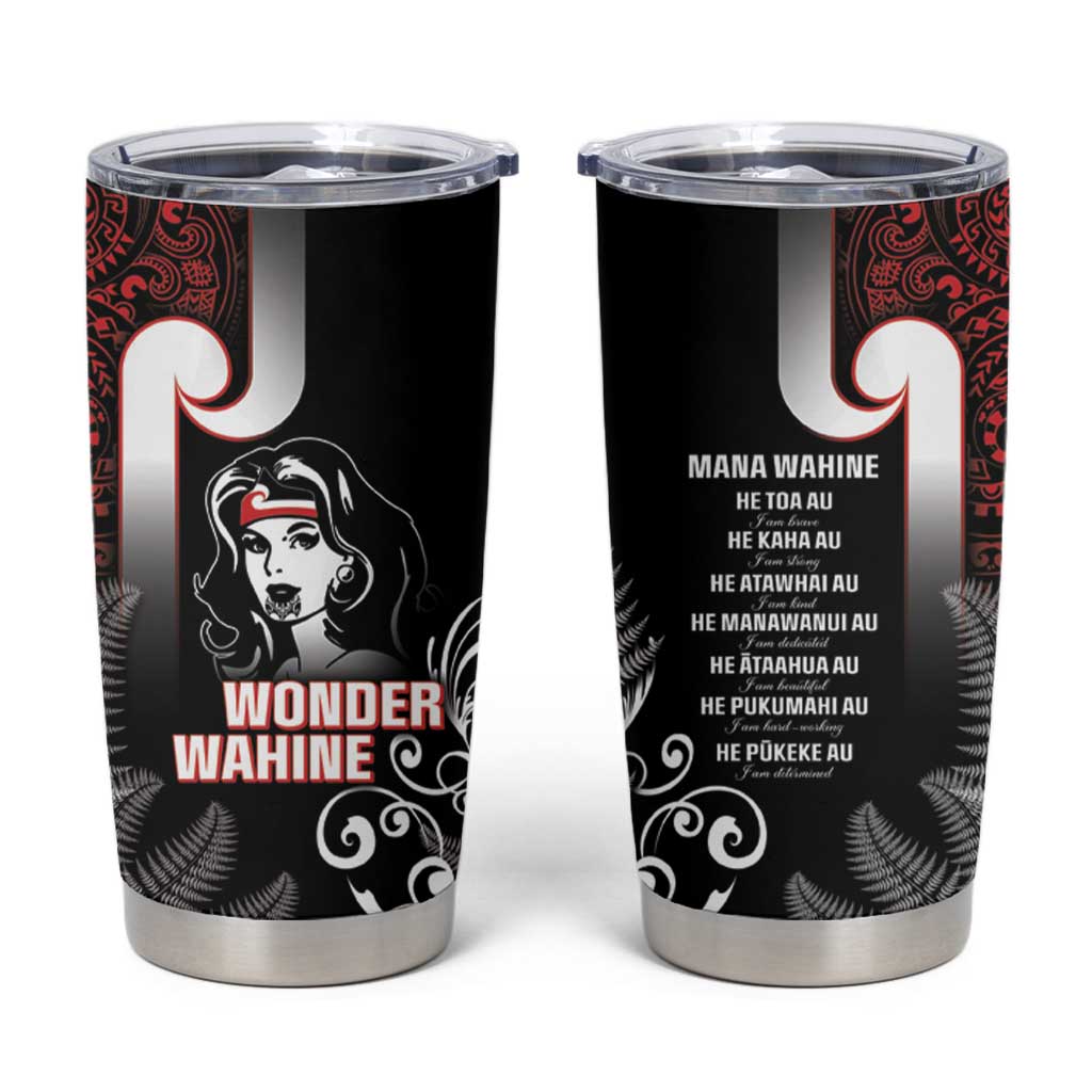 New Zealand Aotearoa Mana Wahine Tumbler Cup LT05 Black - Polynesian Pride