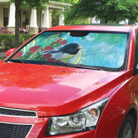 New Zealand Tomtit Auto Sun Shade Maori Koru With Pohutukawa Galaxy Style - Polynesian Pride