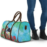 New Zealand Tomtit Travel Bag Maori Koru With Pohutukawa Galaxy Style - Polynesian Pride