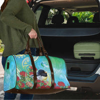 New Zealand Tomtit Travel Bag Maori Koru With Pohutukawa Galaxy Style - Polynesian Pride