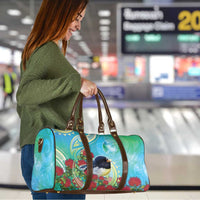 New Zealand Tomtit Travel Bag Maori Koru With Pohutukawa Galaxy Style - Polynesian Pride