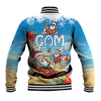 Guam Christmas Baseball Jacket Felis Pasgua Chilling Santa - Polynesian Pride