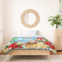 Guam Christmas Bedding Set Felis Pasgua Chilling Santa - Polynesian Pride