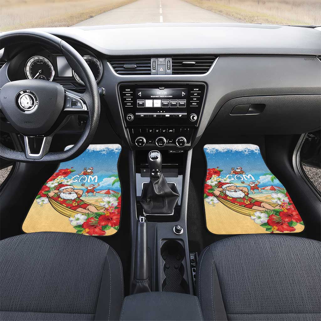 Guam Christmas Car Mats Felis Pasgua Chilling Santa - Polynesian Pride
