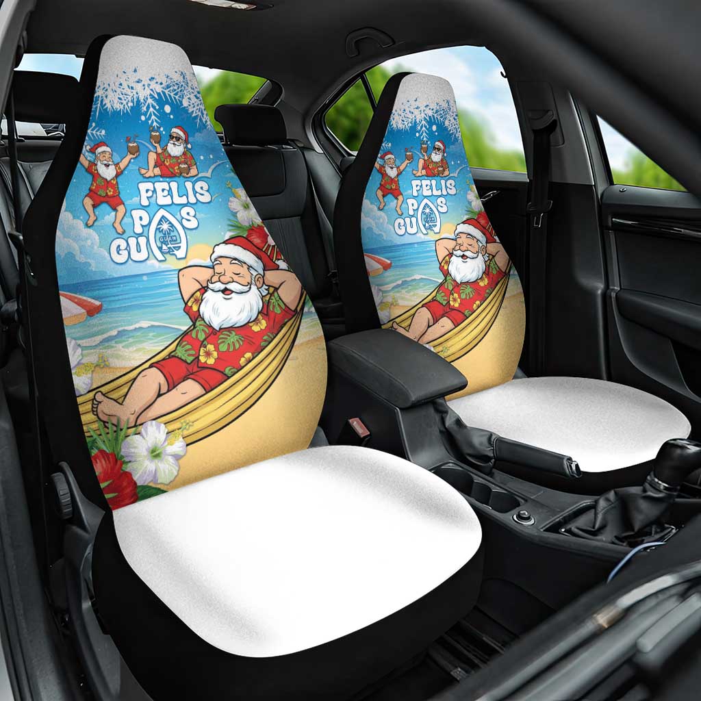 Guam Christmas Car Seat Cover Felis Pasgua Chilling Santa - Polynesian Pride
