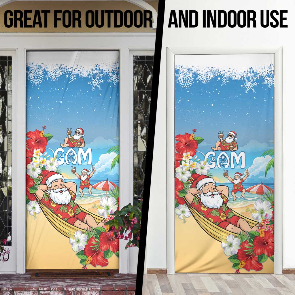 Guam Christmas Door Cover Felis Pasgua Chilling Santa - Polynesian Pride