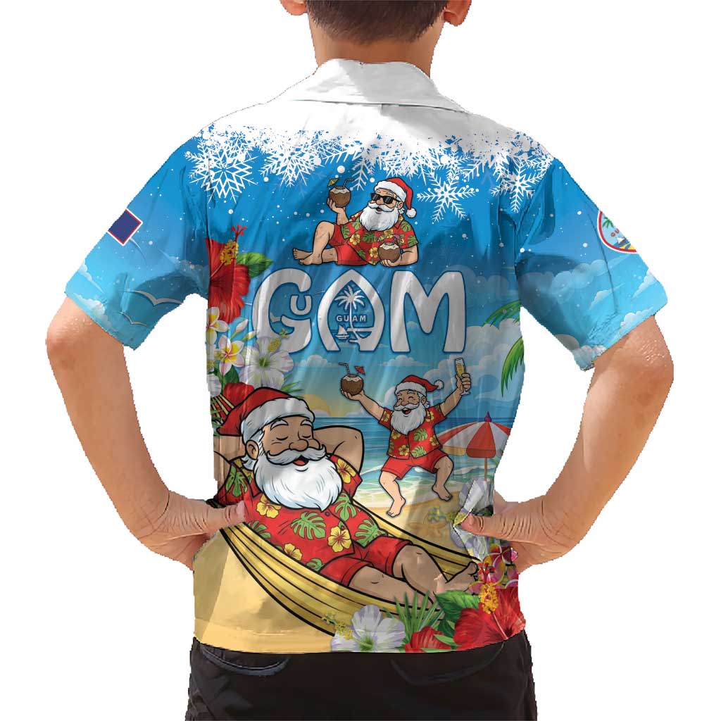 Guam Christmas Family Matching Mermaid Dress and Hawaiian Shirt Felis Pasgua Chilling Santa - Polynesian Pride
