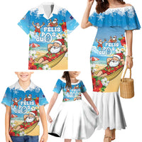 Guam Christmas Family Matching Mermaid Dress and Hawaiian Shirt Felis Pasgua Chilling Santa - Polynesian Pride
