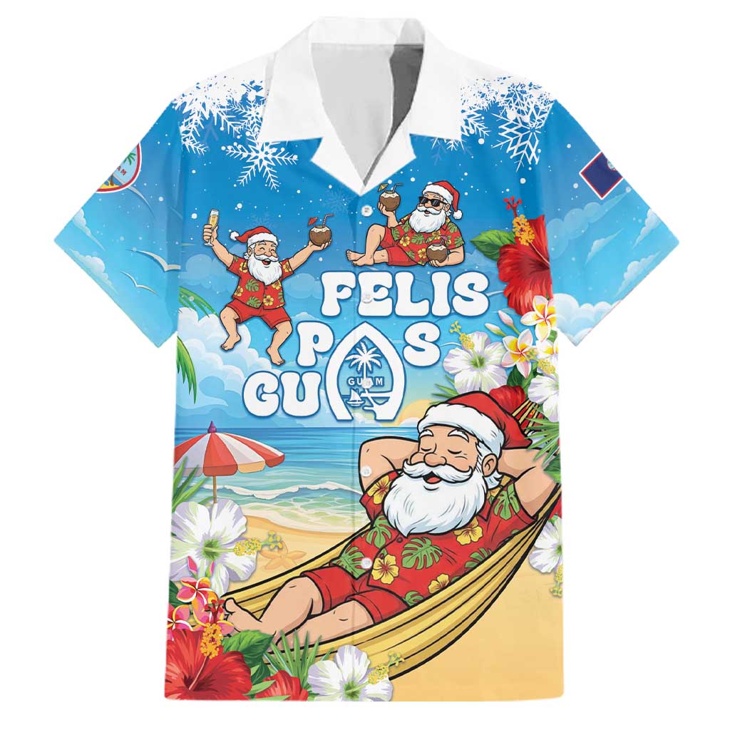 Guam Christmas Family Matching Mermaid Dress and Hawaiian Shirt Felis Pasgua Chilling Santa - Polynesian Pride