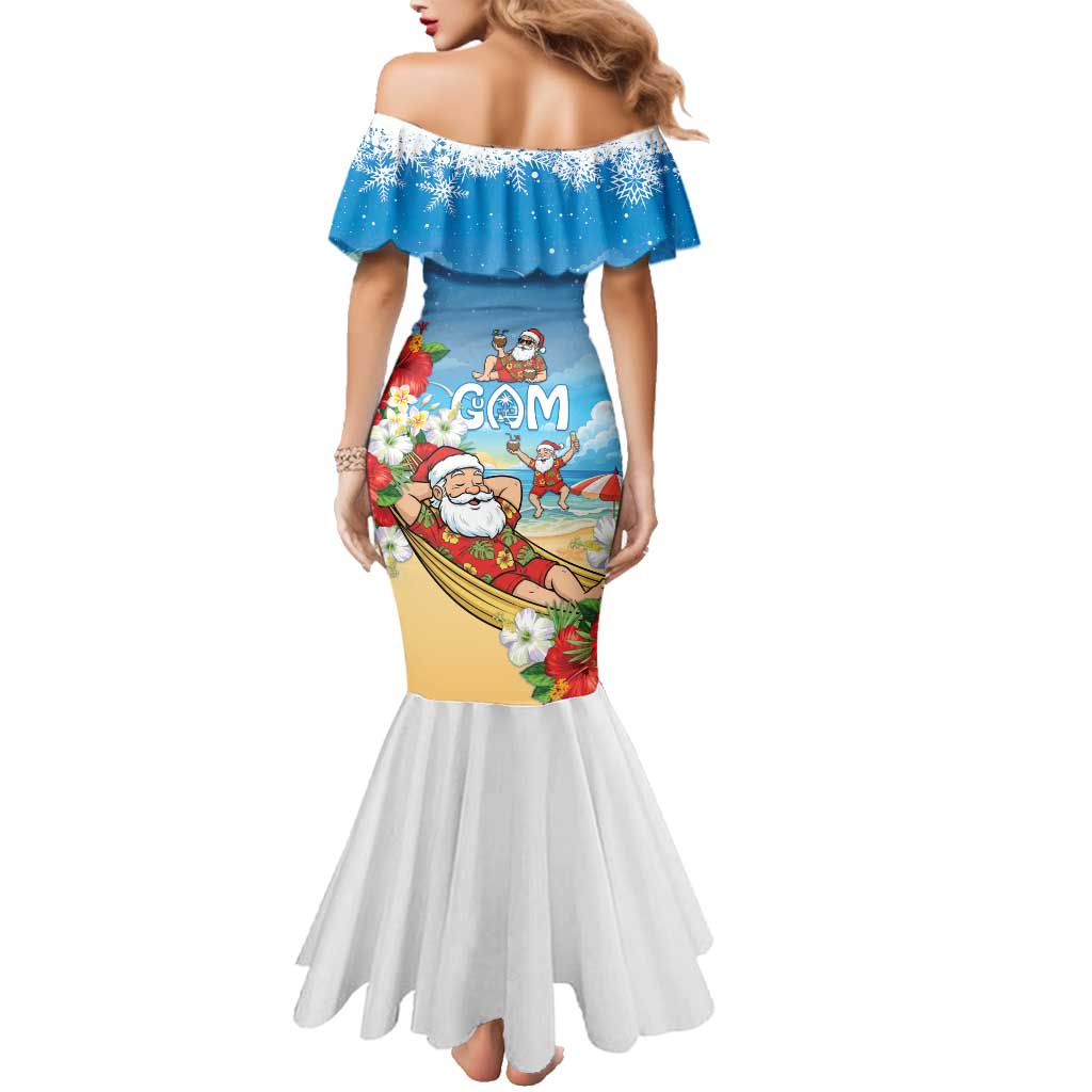 Guam Christmas Family Matching Mermaid Dress and Hawaiian Shirt Felis Pasgua Chilling Santa - Polynesian Pride