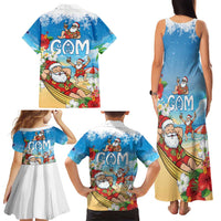 Guam Christmas Family Matching Tank Maxi Dress and Hawaiian Shirt Felis Pasgua Chilling Santa - Polynesian Pride