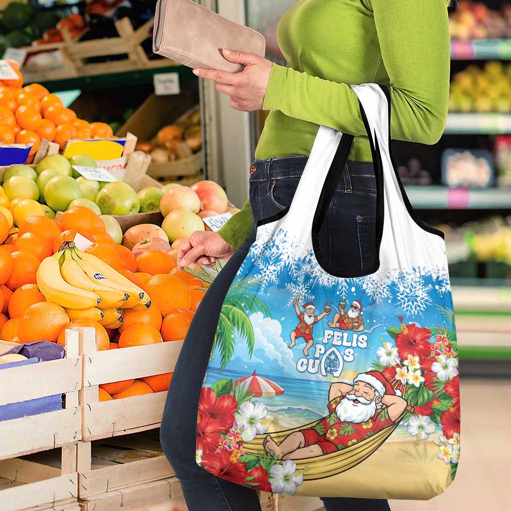 Guam Christmas Grocery Bag Felis Pasgua Chilling Santa - Polynesian Pride