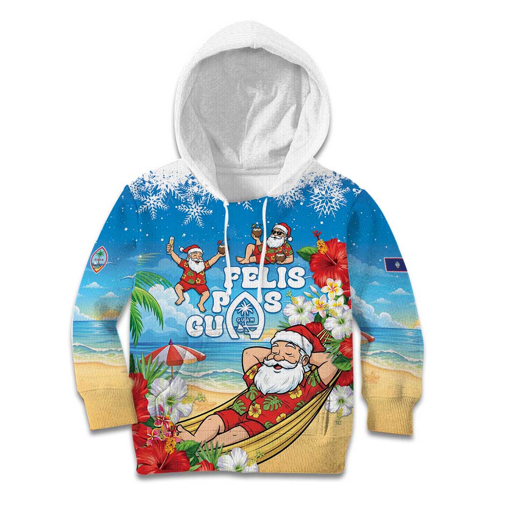 Guam Christmas Kid Hoodie Felis Pasgua Chilling Santa - Polynesian Pride