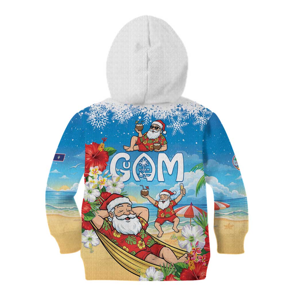 Guam Christmas Kid Hoodie Felis Pasgua Chilling Santa - Polynesian Pride