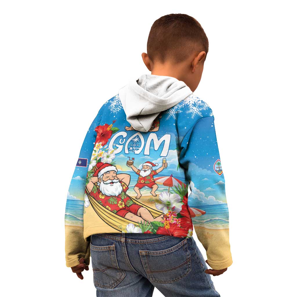 Guam Christmas Kid Hoodie Felis Pasgua Chilling Santa - Polynesian Pride