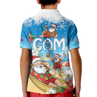 Guam Christmas Kid Polo Shirt Felis Pasgua Chilling Santa - Polynesian Pride