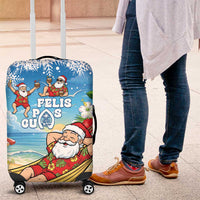 Guam Christmas Luggage Cover Felis Pasgua Chilling Santa - Polynesian Pride