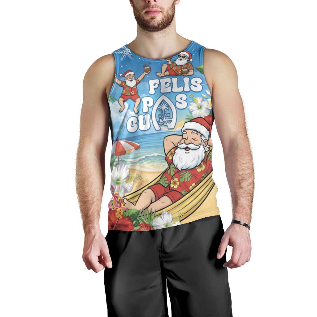 Guam Christmas Men Tank Top Felis Pasgua Chilling Santa - Polynesian Pride