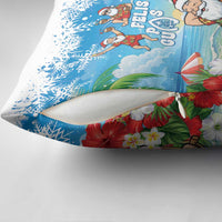 Guam Christmas Pillow Cover Felis Pasgua Chilling Santa - Polynesian Pride