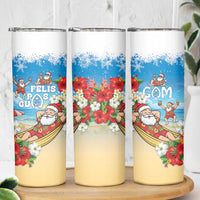 Guam Christmas Skinny Tumbler Felis Pasgua Chilling Santa - Polynesian Pride