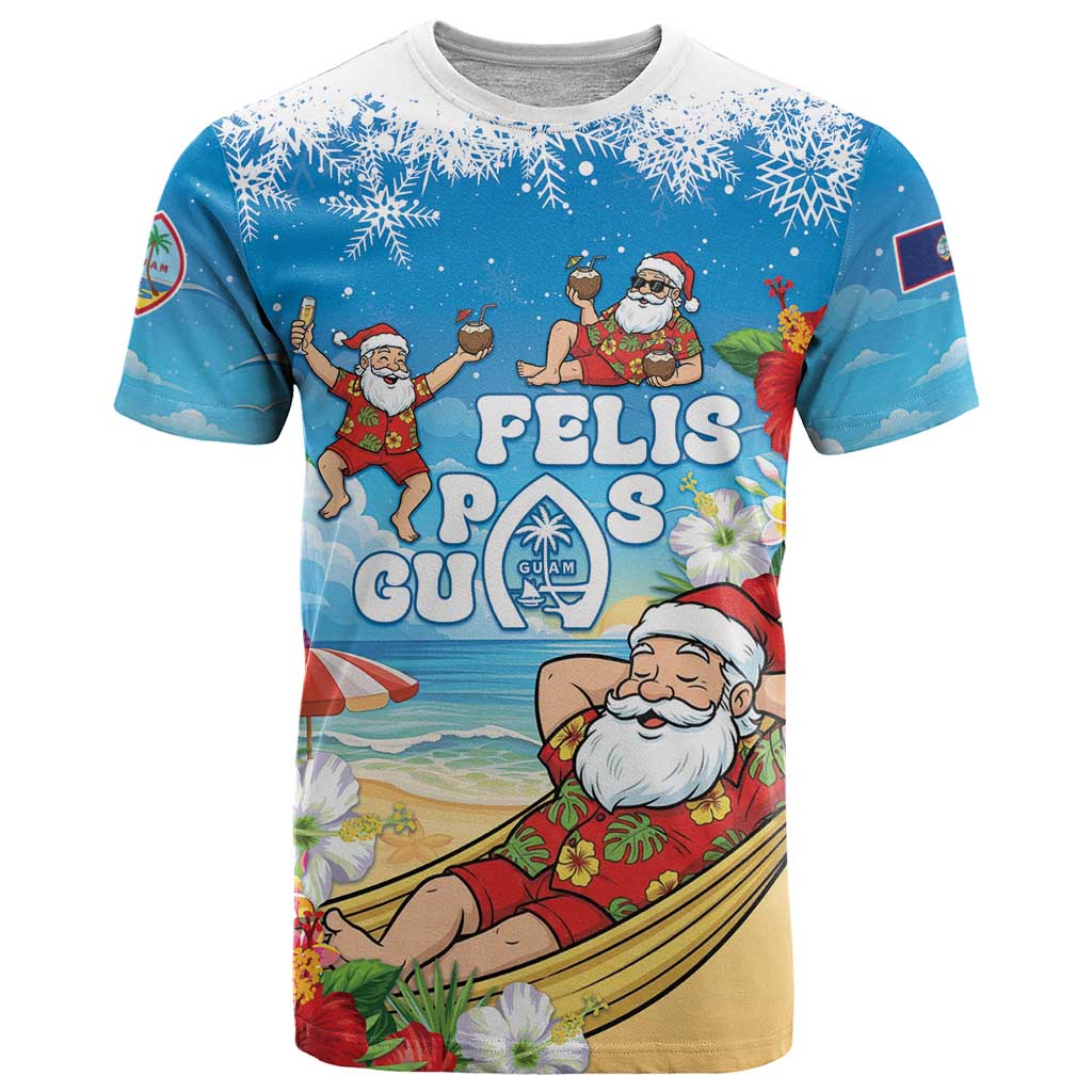 Guam Christmas T Shirt Felis Pasgua Chilling Santa - Polynesian Pride
