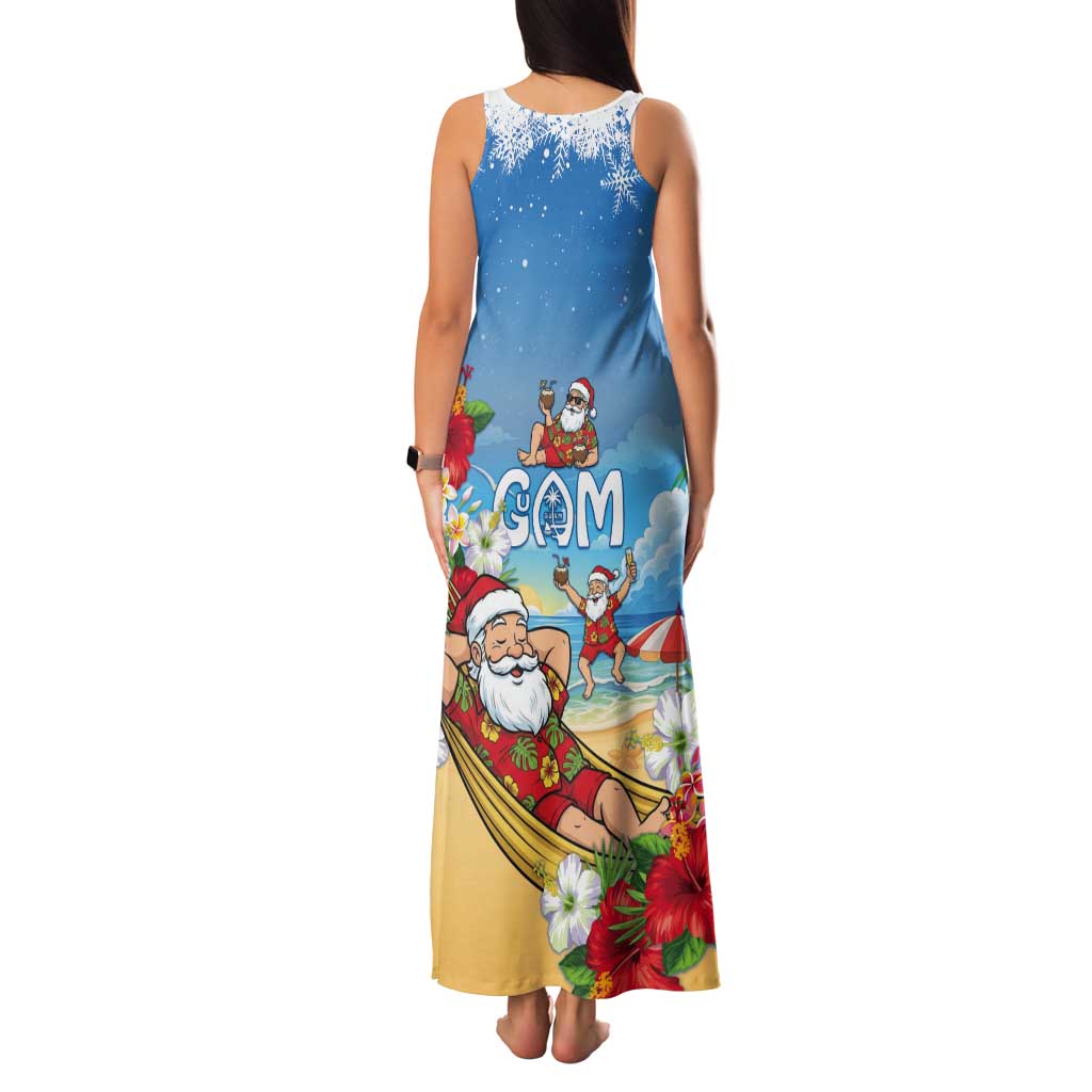 Guam Christmas Tank Maxi Dress Felis Pasgua Chilling Santa - Polynesian Pride