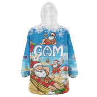 Guam Christmas Wearable Blanket Hoodie Felis Pasgua Chilling Santa - Polynesian Pride