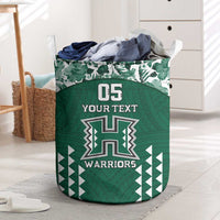 Custom Hawaii Football Laundry Basket Rainbow Warriors Tropical Vibes - Polynesian Pride