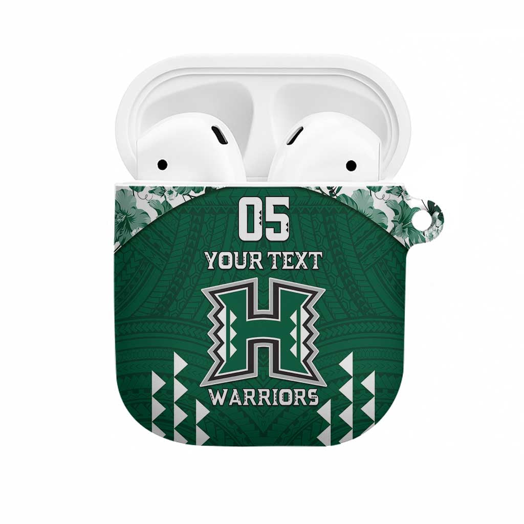 Custom Hawaii Football AirPods Case Rainbow Warriors Tropical Vibes - Polynesian Pride