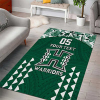 Custom Hawaii Football Area Rug Rainbow Warriors Tropical Vibes - Polynesian Pride
