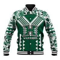 Custom Hawaii Football Baseball Jacket Rainbow Warriors Tropical Vibes - Polynesian Pride