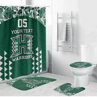 Custom Hawaii Football Bathroom Set Rainbow Warriors Tropical Vibes - Polynesian Pride