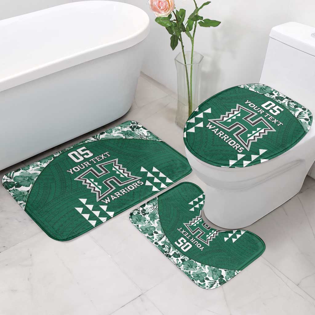 Custom Hawaii Football Bathroom Set Rainbow Warriors Tropical Vibes - Polynesian Pride