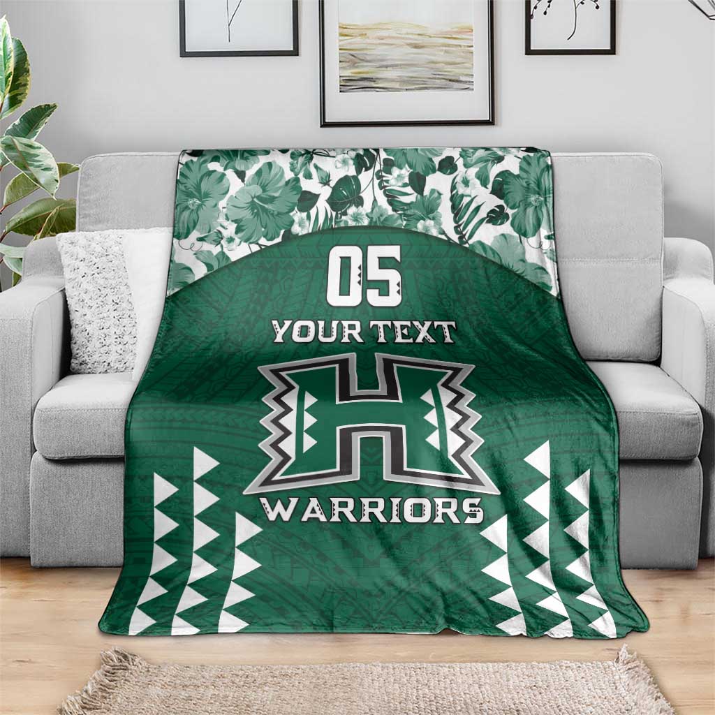 Custom Hawaii Football Blanket Rainbow Warriors Tropical Vibes - Polynesian Pride