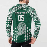 Custom Hawaii Football Button Sweatshirt Rainbow Warriors Tropical Vibes - Polynesian Pride