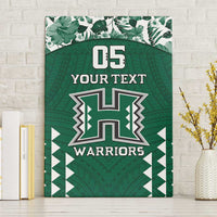Custom Hawaii Football Canvas Wall Art Rainbow Warriors Tropical Vibes - Polynesian Pride