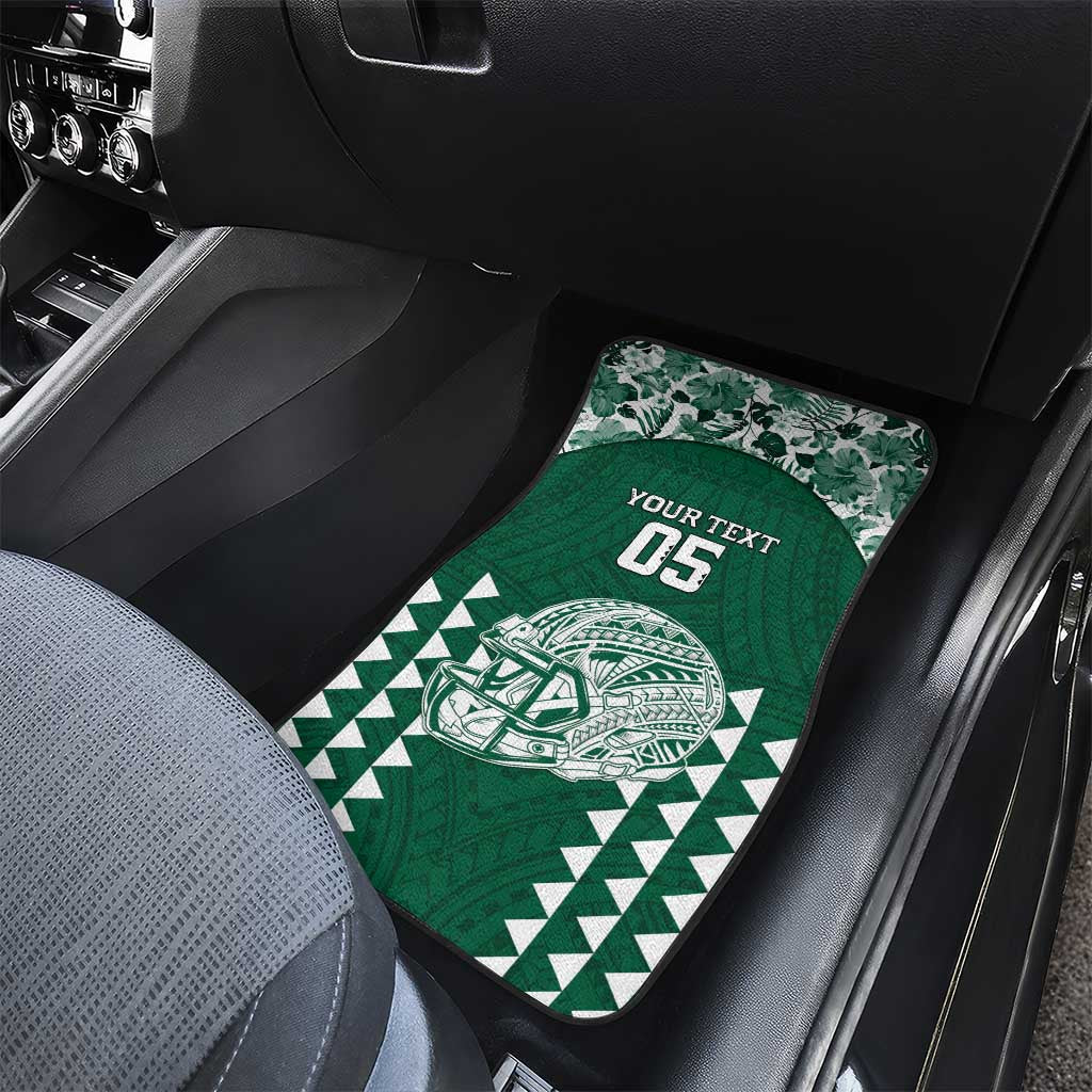 Custom Hawaii Football Car Mats Rainbow Warriors Tropical Vibes - Polynesian Pride