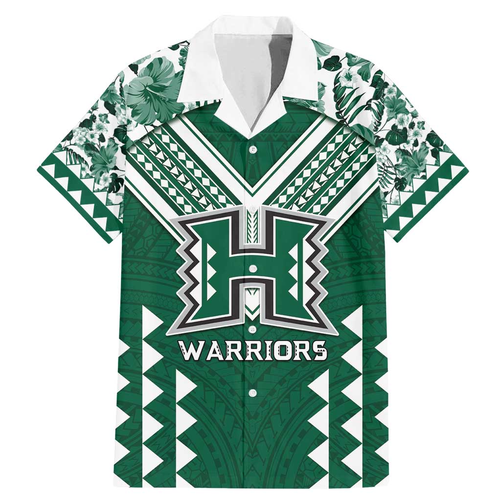 Custom Hawaii Football Family Matching Mermaid Dress and Hawaiian Shirt Rainbow Warriors Tropical Vibes - Polynesian Pride