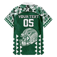 Custom Hawaii Football Family Matching Puletasi and Hawaiian Shirt Rainbow Warriors Tropical Vibes - Polynesian Pride