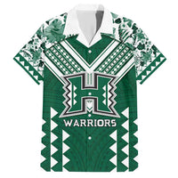 Custom Hawaii Football Family Matching Short Sleeve Bodycon Dress and Hawaiian Shirt Rainbow Warriors Tropical Vibes - Polynesian Pride