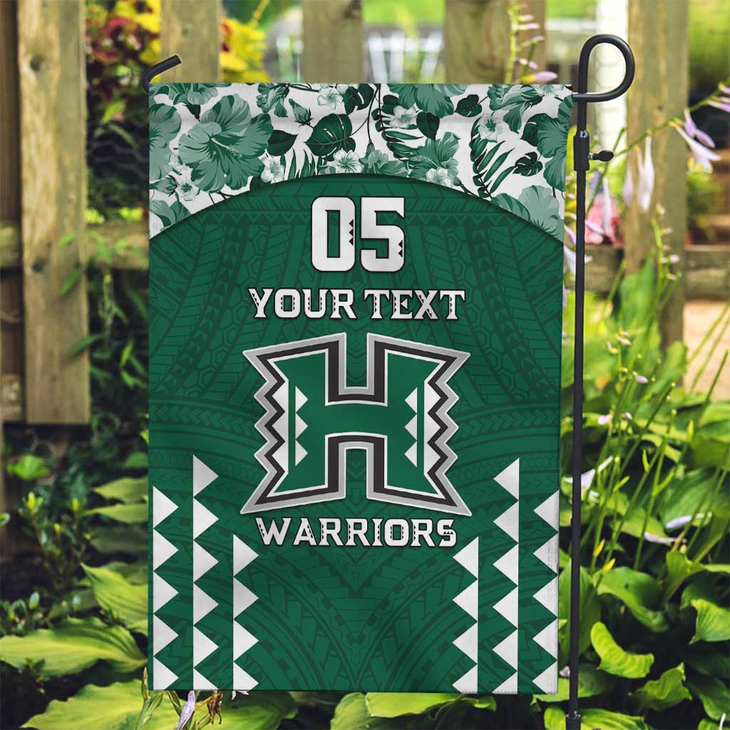 Custom Hawaii Football Garden Flag Rainbow Warriors Tropical Vibes - Polynesian Pride